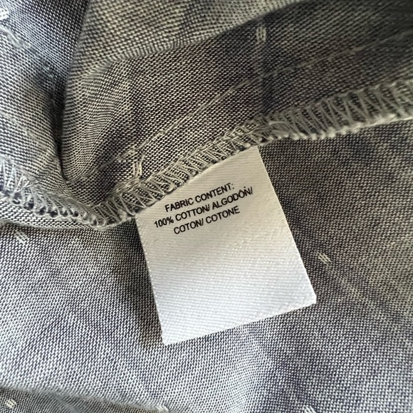 Derek Lam 10 Crosby Oversized Embroidered Dot Chambray Long Sleeve Top - Picture 10 of 10